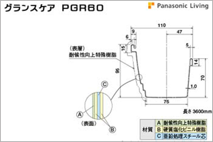 グランスケア PGR60_断面図
